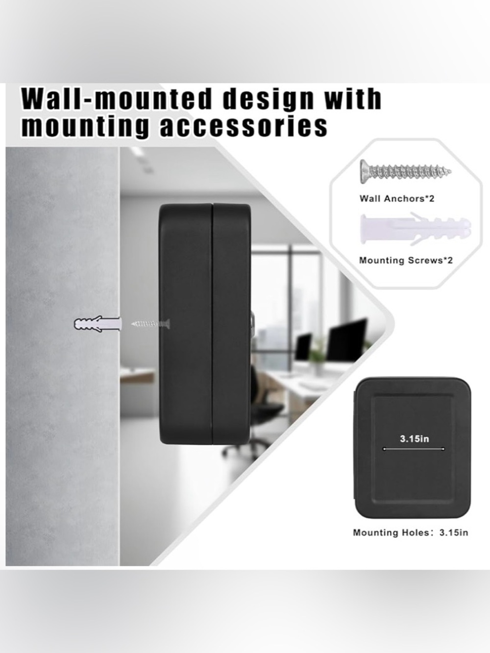 Key Safe Lock Box with Hooks and Number Labels - Black - Picture 9 of 12